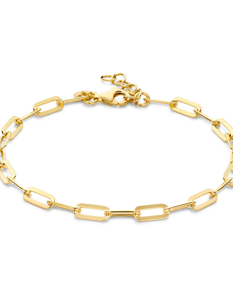 Rosa di Luca Italy Zilver verguld - Armband - Paperclip - 18+2 cm
