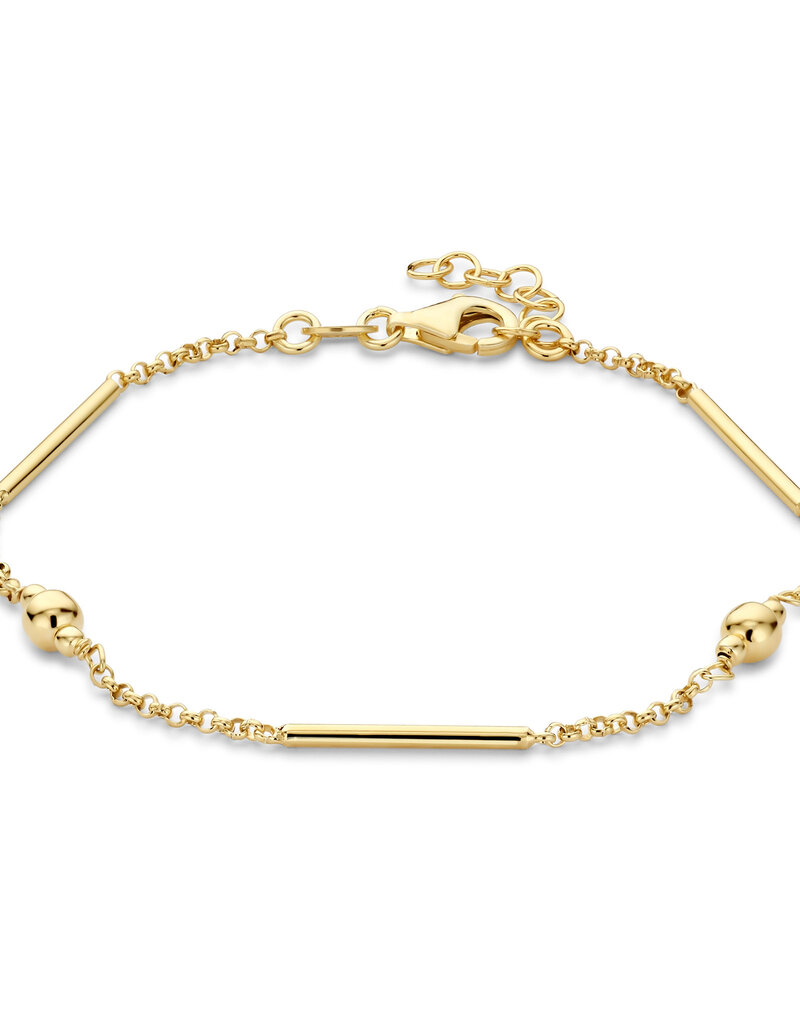 Rosa di Luca Italy Zilver verguld - Armband - Bolletjes en balkjes - 17.5+3