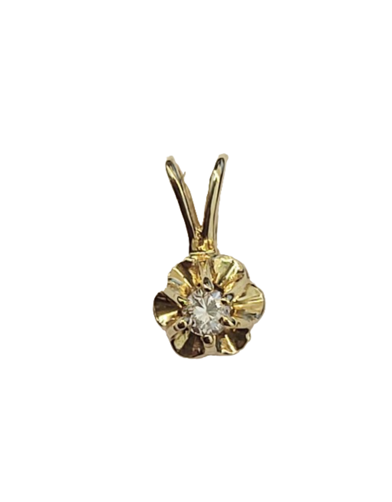 Occasions by Marleen Occasions by Marleen - 14 karaats - Gouden hanger - Spiegelchaton 1 x briljant