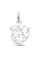 Zilveren kinderkopje - Jongen - 15 x 11,5 mm