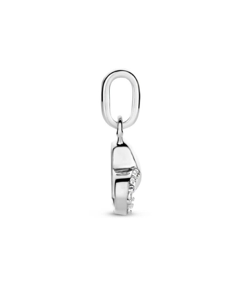 Zilveren hanger - Gerhodineerd - Zirkonia - Hartje