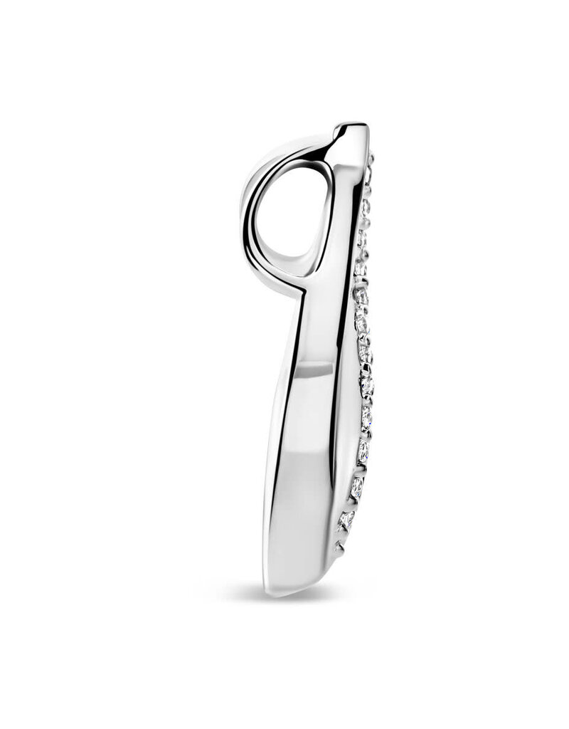 Zilveren hanger - Gerhodineerd - Zirkonia