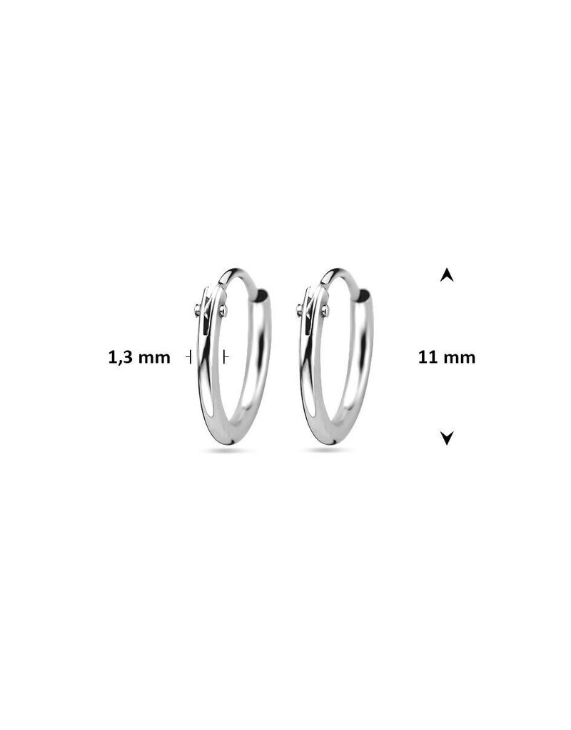 Zilveren oorringen - Gerhodineerd - 11 mm