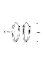 Zilveren oorringen - Gerhodineerd - 13 mm
