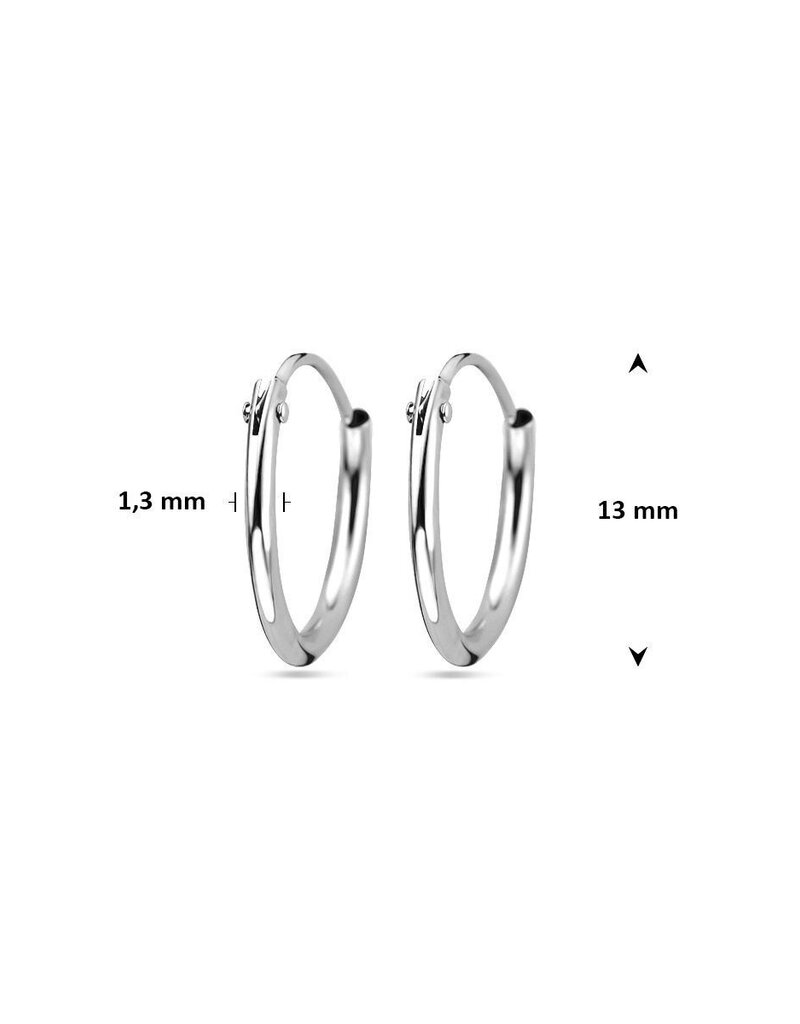 Zilveren oorringen - Gerhodineerd - 13 mm
