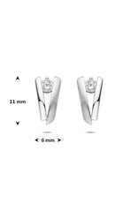 Zilveren oorhangers - Gerhodineerd - Mat/glanzend - Zirkonia