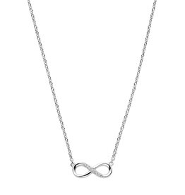 Zilveren collier - Gerhodineerd - Zirkonia - Infinity - 41 + 4 cm