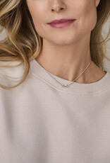 Zilveren collier - Gerhodineerd - Zirkonia - Infinity - 41 + 4 cm