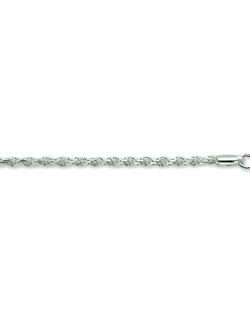 Zilveren armband - Gerhodineerd - Koord - 2 mm - 18 cm