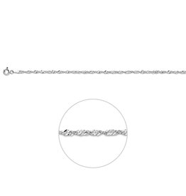 Zilveren armband - Gerhodineerd - Singapore - 18 cm