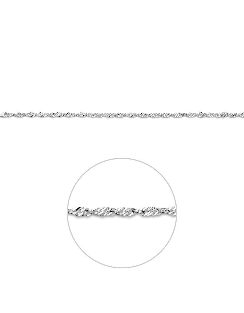 Zilveren armband - Gerhodineerd - Singapore - 18 cm