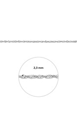 Zilveren armband - Gerhodineerd - Singapore - 18 cm