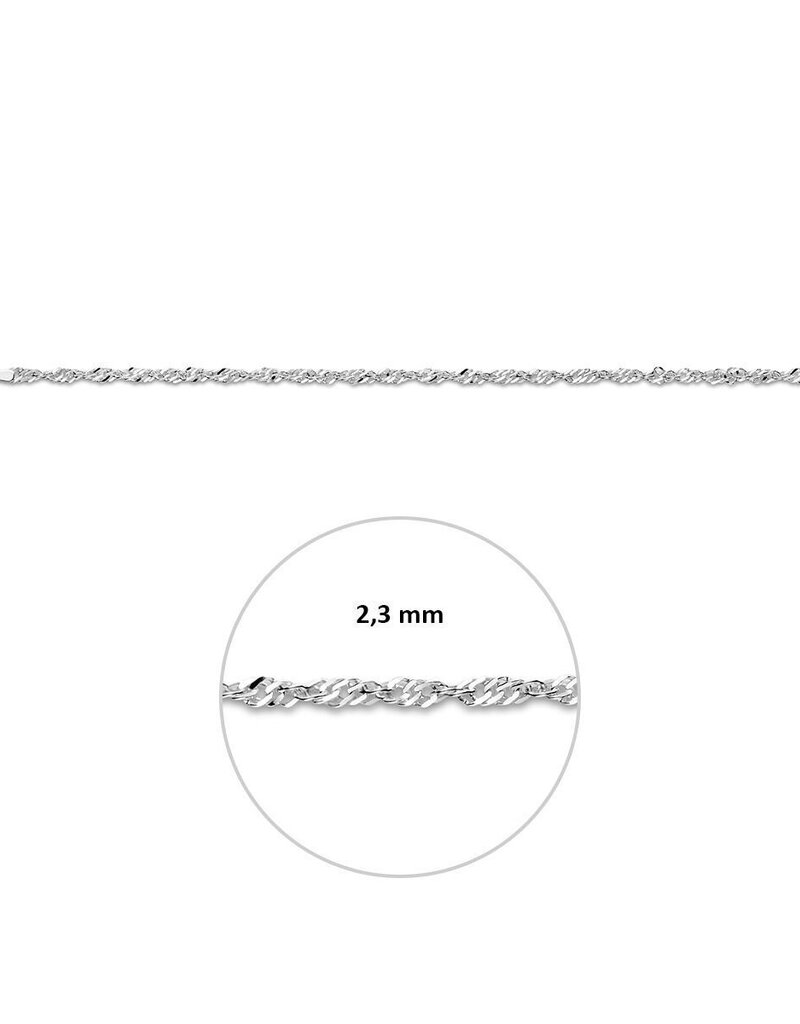 Zilveren armband - Gerhodineerd - Singapore - 18 cm