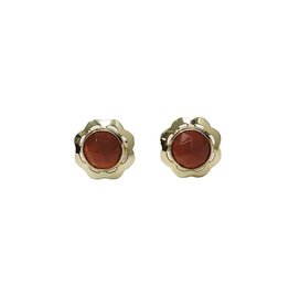 Occasions by Marleen Occasions by Marleen - 14 karaats - Gouden oorknoppen - Carneool