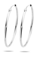 Zilveren oorringen - Gerhodineerd - 1.7 mm - Ronde buis - 45 mm