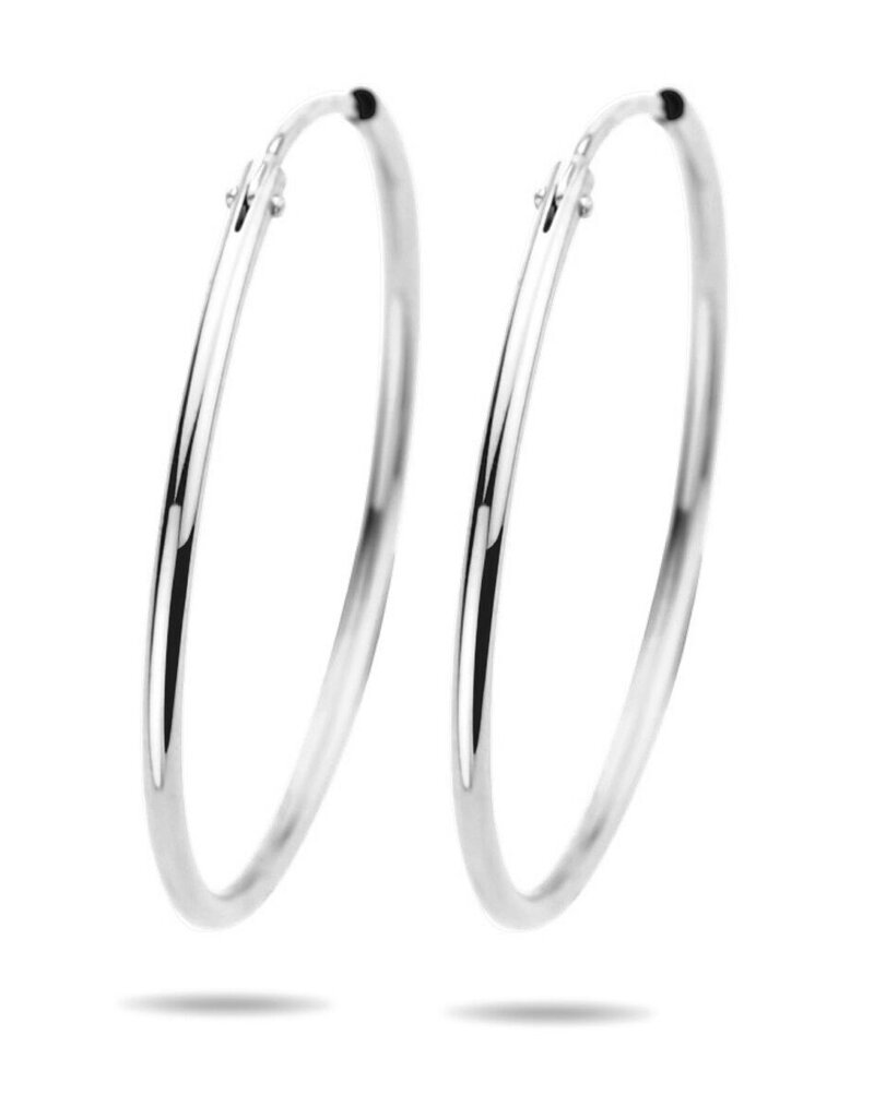 Zilveren oorringen - Gerhodineerd - 1.7 mm - Ronde buis - 45 mm