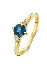 Bernstein Gouden ring - 14 karaats - Briljant - SI2 - 0.050 crt - Maat 17.5