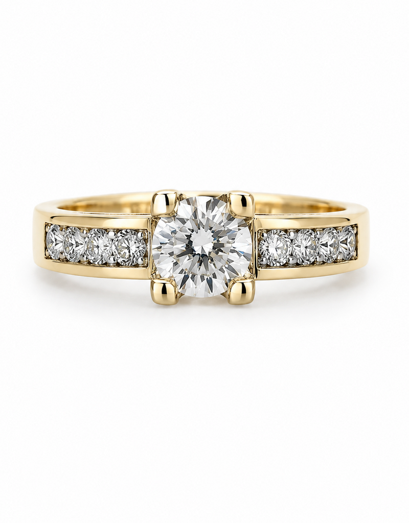 Gouden ring - 14 Karaats - Briljant - Maat 17.75
