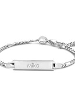 Zilveren naam armbandje - Figaro