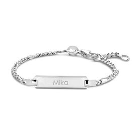 Zilveren naam armbandje - Figaro