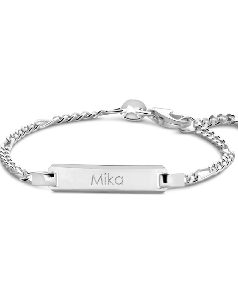 Zilveren naam armbandje - Figaro