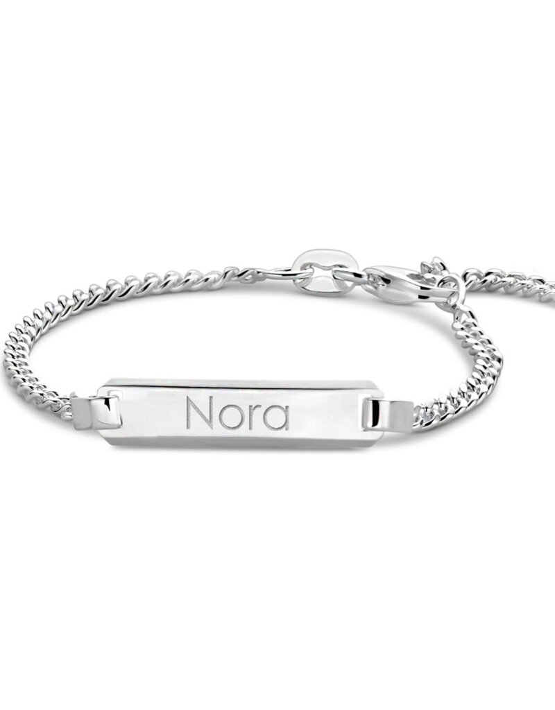 Zilveren naam armbandje - Gourmet