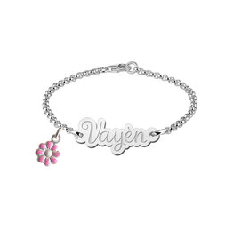 Zilveren baby armband - Jasseron - (kan met bedel)