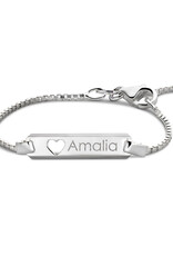 Zilveren naam armbandje - Venetiaans - Hartje