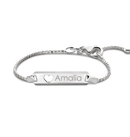Zilveren naam armbandje - Venetiaans - Hartje