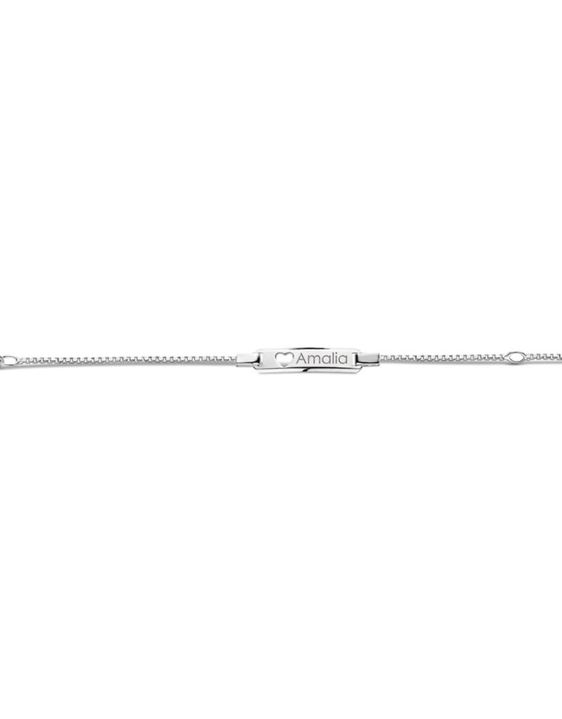Zilveren naam armbandje - Venetiaans - Hartje