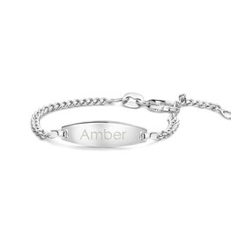Zilveren naam armbandje - Gourmet - Ovaal