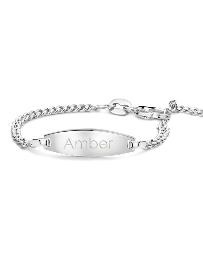 Zilveren naam armbandje - Gourmet - Ovaal