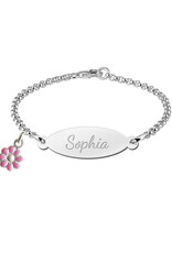 Zilveren baby armband - Jasseron - Ovaal (kan met bedel)