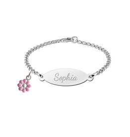 Zilveren baby armband - Jasseron - Ovaal (kan met bedel)