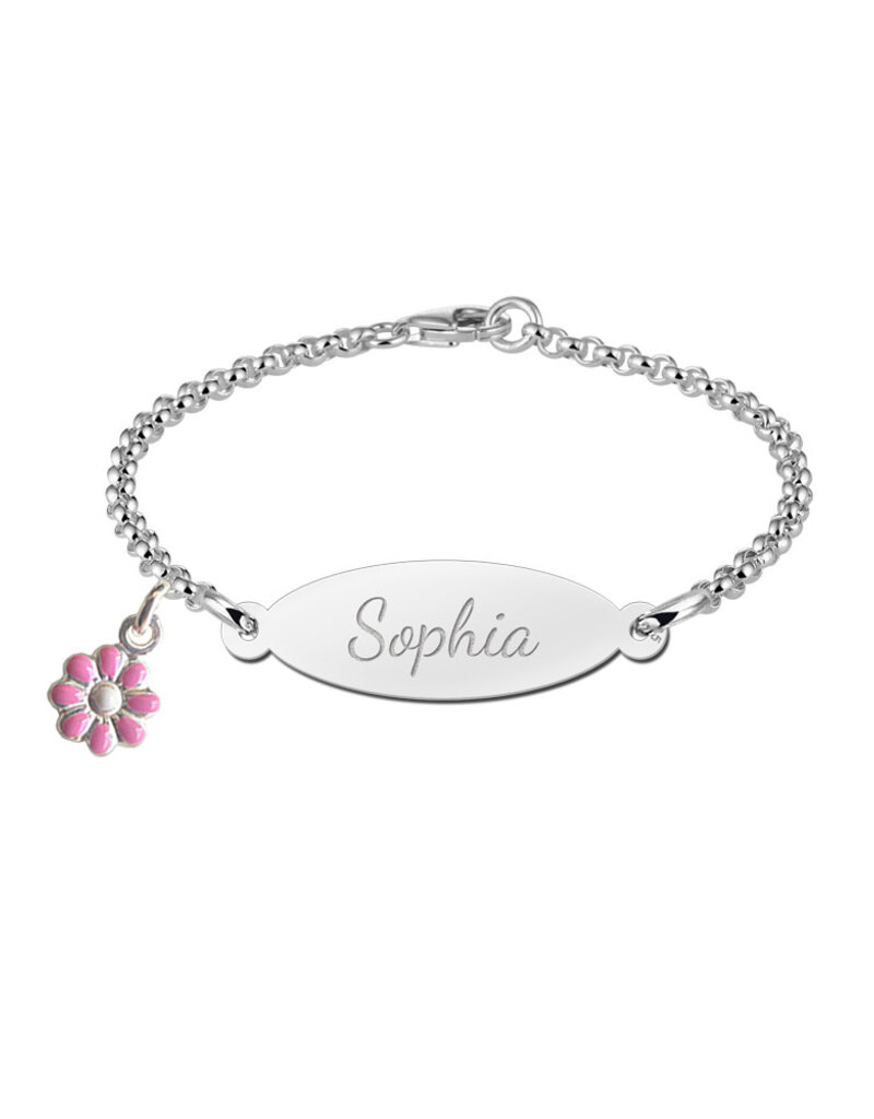Zilveren baby armband - Jasseron - Ovaal (kan met bedel)
