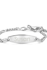 Zilveren baby armband - Figaro - Ovaal