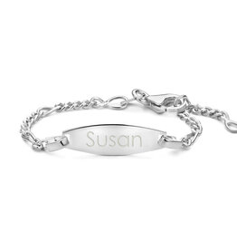 Zilveren baby armband - Figaro - Ovaal
