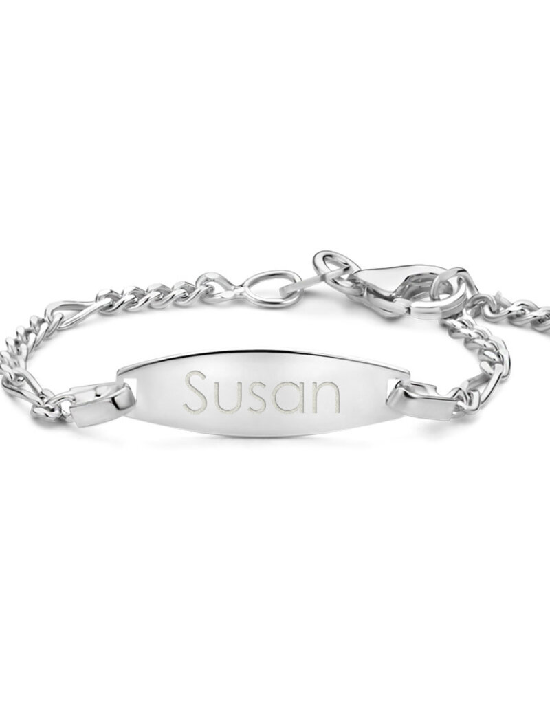 Zilveren baby armband - Figaro - Ovaal