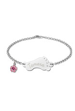 Zilveren baby armband - Jasseron - Voetje (kan met bedel)