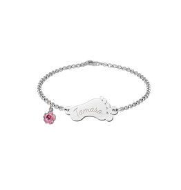 Zilveren baby armband - Jasseron - Voetje (kan met bedel)