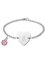 Zilveren baby armband - Jasseron - Hartje