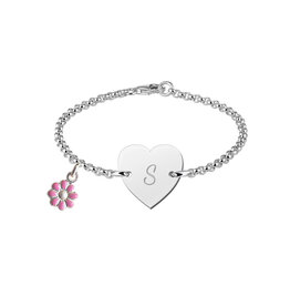 Zilveren baby armband - Jasseron - Hartje