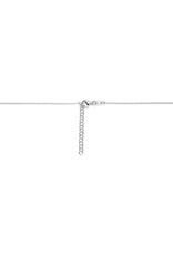 Zilveren y-collier - Gerhodineerd - Hartjes - 41 + 4 cm