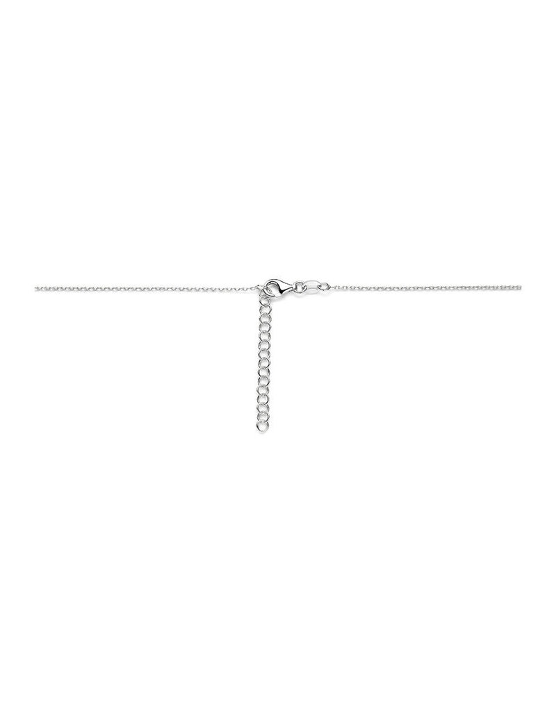 Zilveren y-collier - Gerhodineerd - Hartjes - 41 + 4 cm
