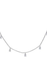 Diamonfire Zilveren collier - Gerhodineerd - Zirkonia- 61/63/65 cm