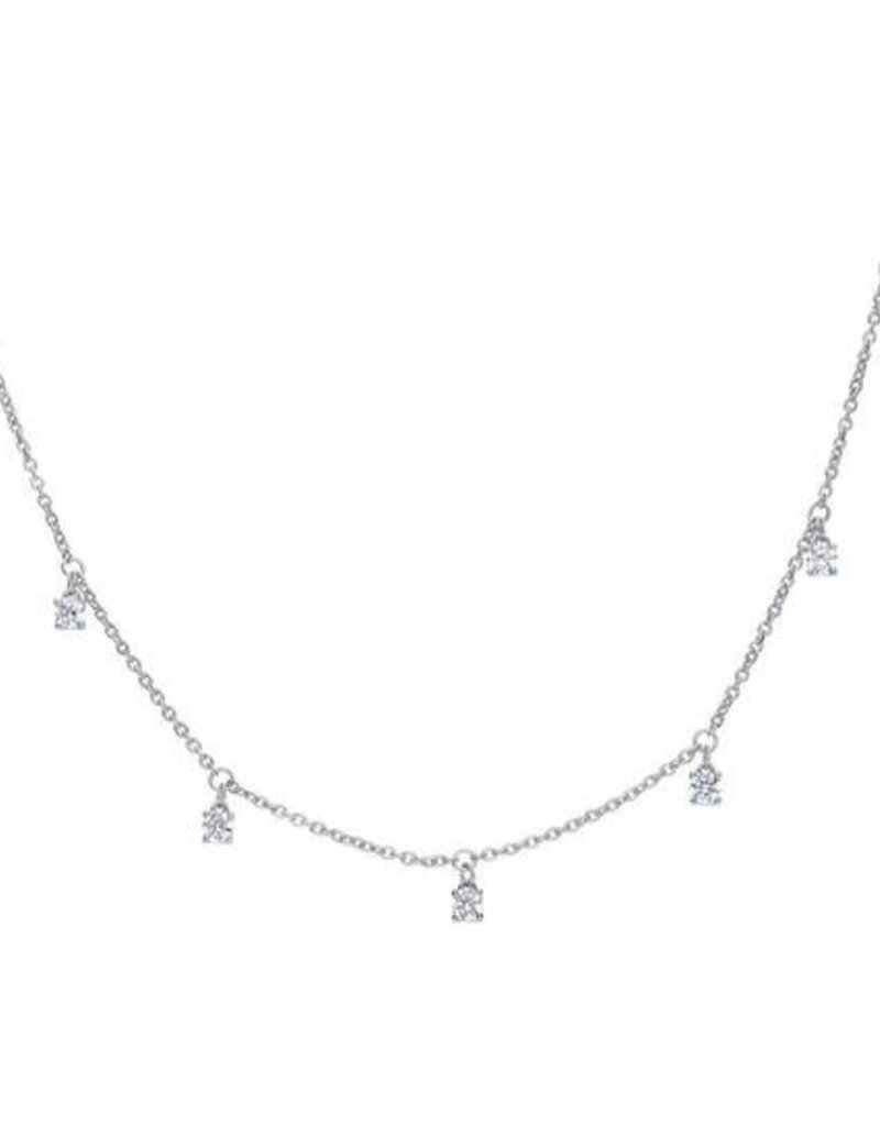 Diamonfire Zilveren collier - Gerhodineerd - Zirkonia- 61/63/65 cm
