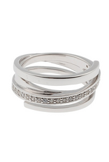 Zilveren ring - Gerhodineerd - Zirkonia - Maat 58