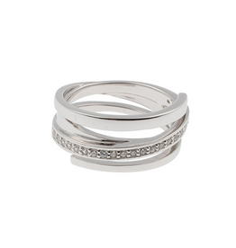 Zilveren ring - Gerhodineerd - Zirkonia - Maat 58