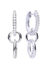 Diamonfire Zilveren oorringen - Gerhodineerd - Zirkonia