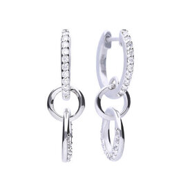 Diamonfire Zilveren oorringen - Gerhodineerd - Zirkonia